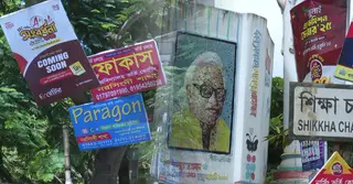 ব্যানার-ফেস্টুন জঞ্জালে নরসিংদী শহর, গাছে গাছে পেরেক-তারকাটা